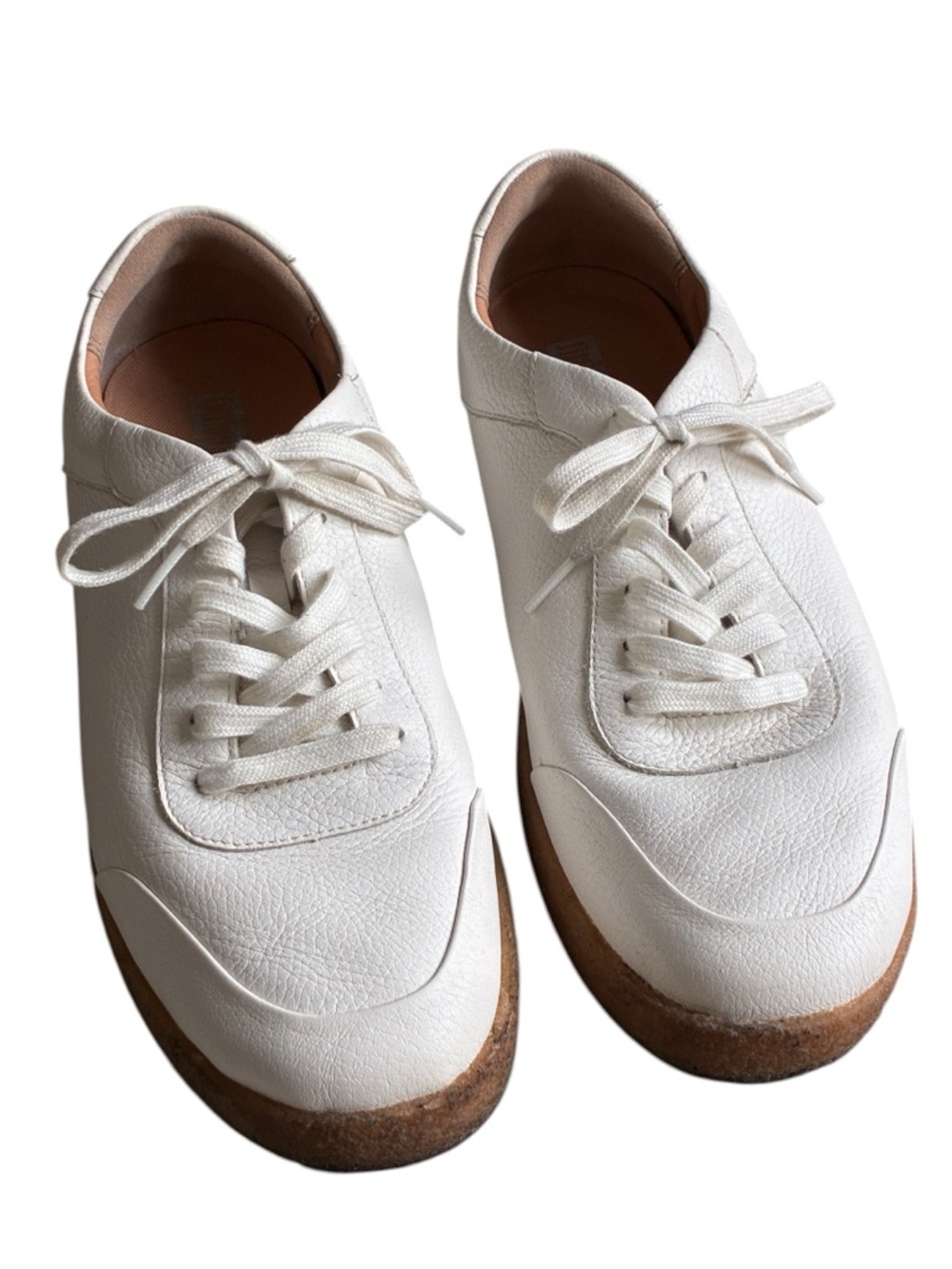 FitFlop Rally Leather Sneakers White Comfort Walking Gum Sole Lace Up Women 11 - Picture 2 of 12